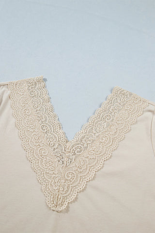 Sandstone Lace Trim Blouse