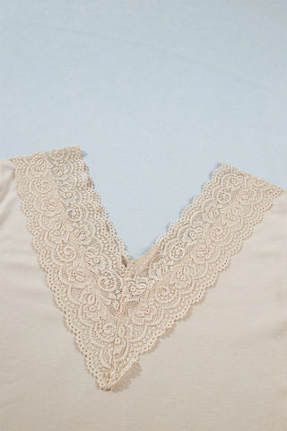 Sandstone Lace Trim Blouse