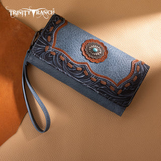 Trinity Ranch Blue Concho Tote and Wallet Set