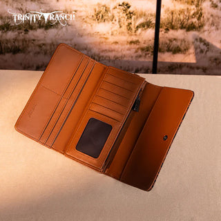 Trinity Ranch Brown Concho Tote and Wallet Set