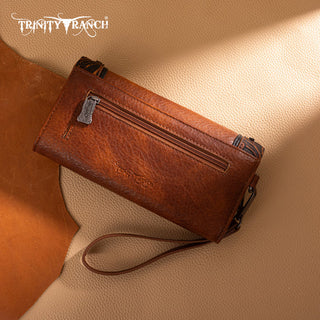 Trinity Ranch Brown Concho Tote and Wallet Set
