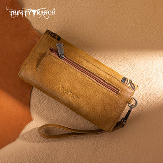 Trinity Ranch Light Brown Concho Tote and Wallet Set