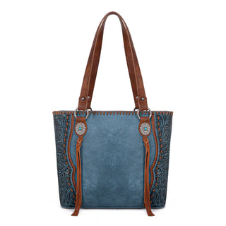 Trinity Ranch Blue Concho Tote and Wallet Set