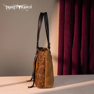 Trinity Ranch Light Brown Concho Tote and Wallet Set
