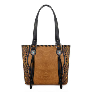 Trinity Ranch Light Brown Concho Tote and Wallet Set