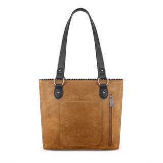 Trinity Ranch Light Brown Concho Tote and Wallet Set