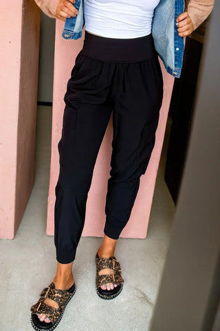 Town Line Black Pull-On Pants
