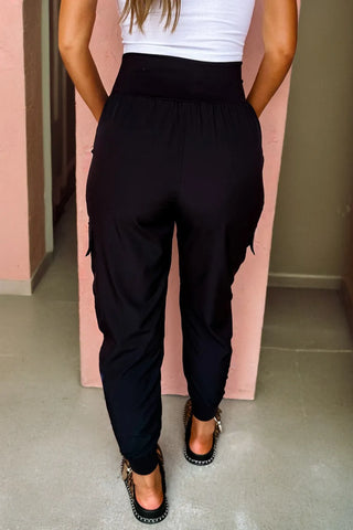 Town Line Black Pull-On Pants