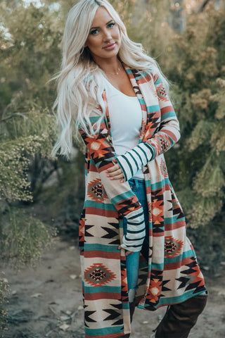 Turquoise Trail Aztec Cardigan