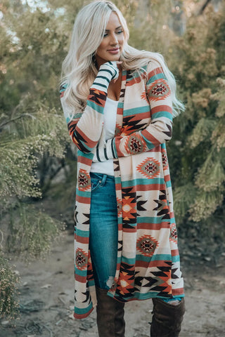 Turquoise Trail Aztec Cardigan