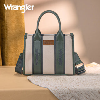 Wrangler Color Block Tote/Crossbody & Wallet Set – Green and Tan