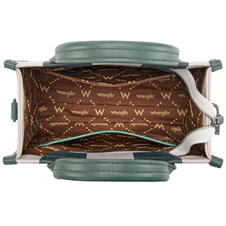 Wrangler Color Block Tote/Crossbody & Wallet Set – Green and Tan