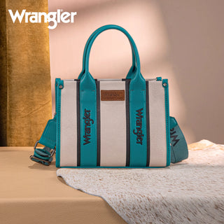 Wrangler Color Block Tote/Crossbody & Wallet Set – Turquoise and Tan