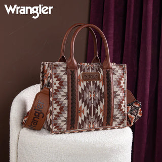 Wrangler Southwestern Brown Pattern Crossbody and Wallet Set