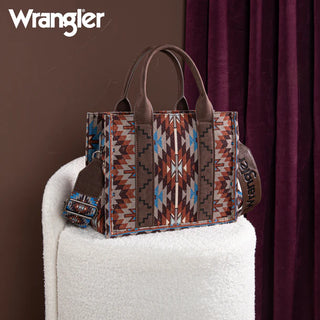 Wrangler Southwestern Coffee Pattern Crossbody and Wallet Set