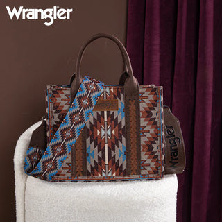 Wrangler Southwestern Coffee Pattern Crossbody and Wallet Set