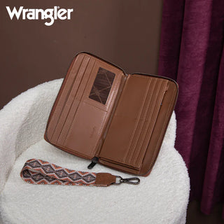 Wrangler Southwestern Brown Pattern Crossbody and Wallet Set
