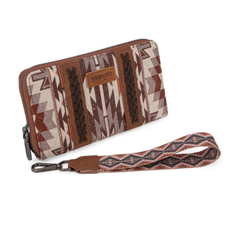 Wrangler Southwestern Brown Pattern Crossbody and Wallet Set
