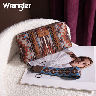 Wrangler Southwestern Coffee Pattern Crossbody and Wallet Set