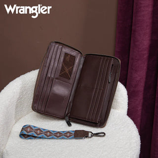 Wrangler Southwestern Coffee Pattern Crossbody and Wallet Set