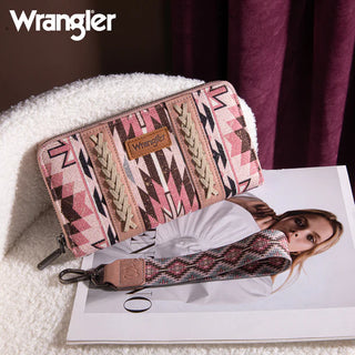 Wrangler Southwestern Pink Pattern Crossbody and Wallet Set