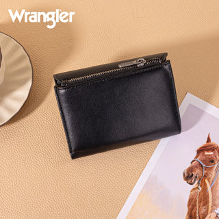 Wrangler Aztec Print Crossbody & Tri-Fold Wallet Set – Black