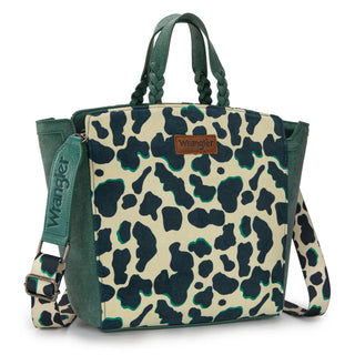 Wrangler Cow Print Concealed Carry Tote & Wallet Set – Dark Turquoise