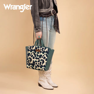 Wrangler Cow Print Concealed Carry Tote & Wallet Set – Dark Turquoise