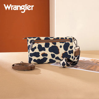 Wrangler Cow Print Crossbody & Wallet Set -Brown