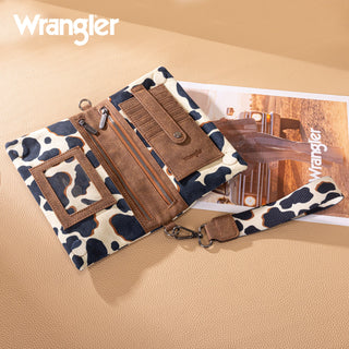 Wrangler Cow Print Concealed Carry Tote & Wallet Set –Brown