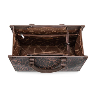 Wrangler Leopard Print Wide Tote/Crossbody & Dual Pouch Wristlet Set – Coffee