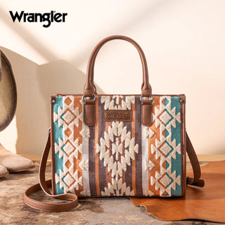 Wrangler Sherpa Aztec Canvas Tote/Crossbody and Matching Clutch