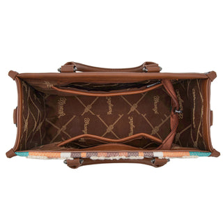 Wrangler Sherpa Aztec Canvas Tote/Crossbody and Matching Clutch