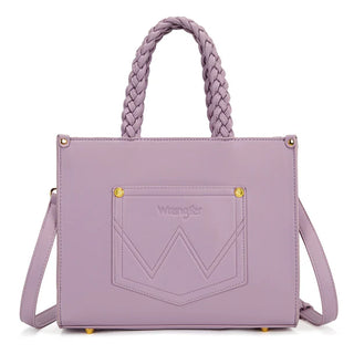 Wrangler Light Purple Floral Print Braided Tote Bag