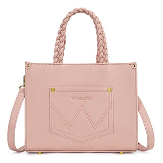 Wrangler Pink Floral Print Braided Tote Bag