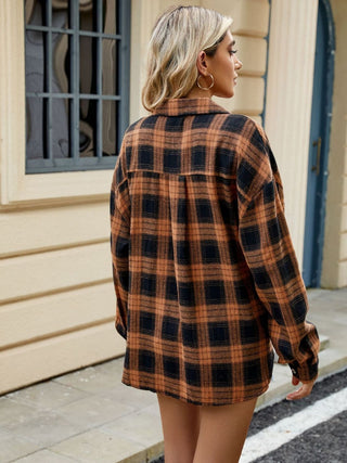 A look at the back of the Orange Western Homestead Flannel Top