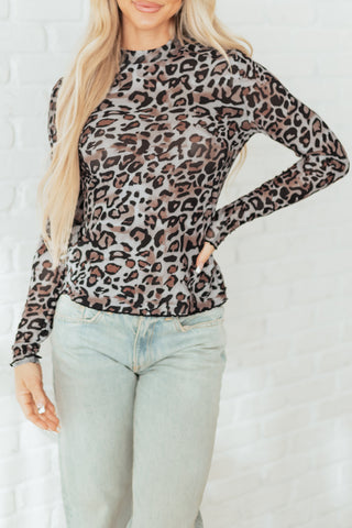 Whiskey Smoke Leopard Top