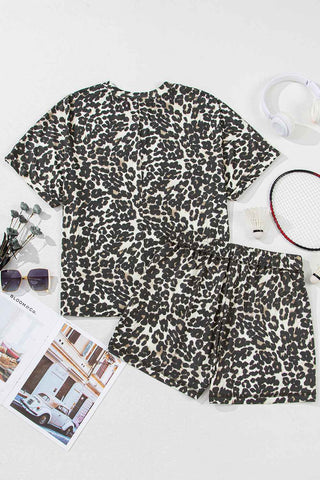 Wild Leopard Tee and Shorts Set