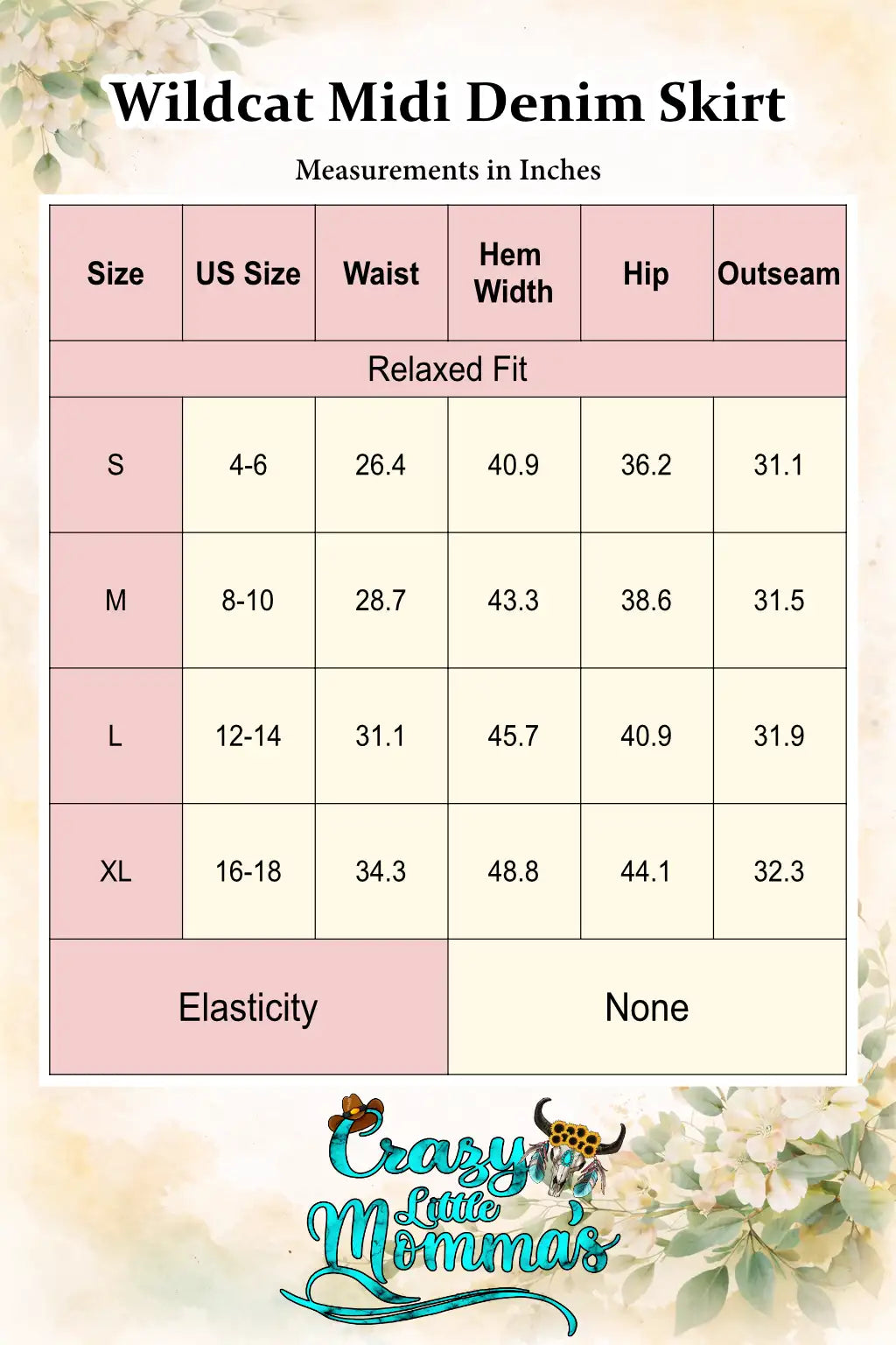Size chart