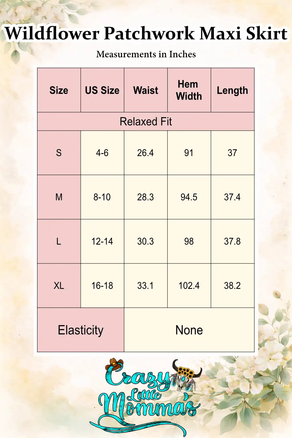 Size chart