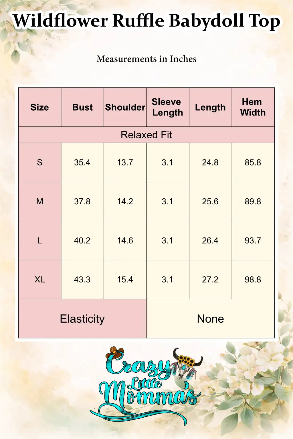 Size chart