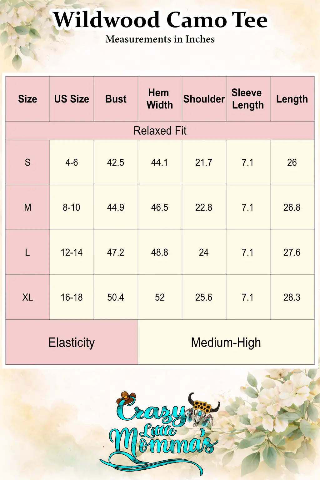 Size chart