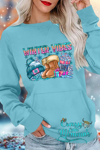 Winter Vibes Pocket Sweatshirt