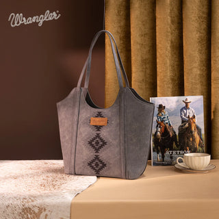 Wrangler Aztec Embroidered Tote Bag Wallet Set