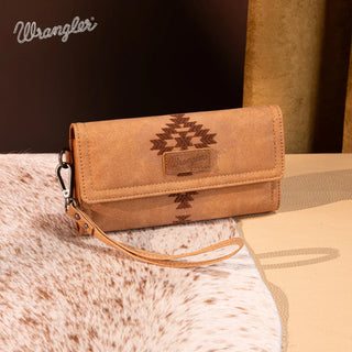 Wrangler Aztec Embroidered Tote Bag Wallet Set