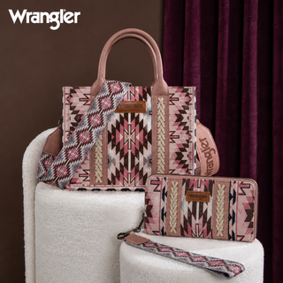 Wrangler Southwestern Pink Pattern Crossbody and Wallet Set