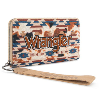 Wrangler Aztec Print Tote/Crossbody and Wallet Set -Khaki