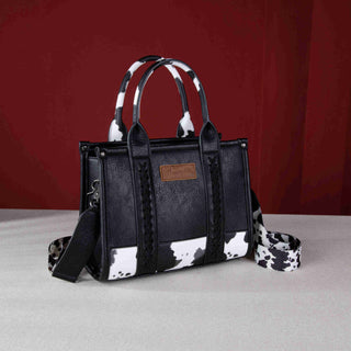 Wrangler Black Cow Print Concealed Carry 3-Piece Tote, Crossbody, and Wallet Set