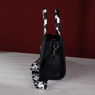 Wrangler Black Cow Print Concealed Carry 3-Piece Tote, Crossbody, and Wallet Set
