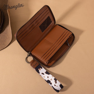 Wrangler Brown Cow Print Concealed Carry 3-Piece Tote, Crossbody, and Wallet Set